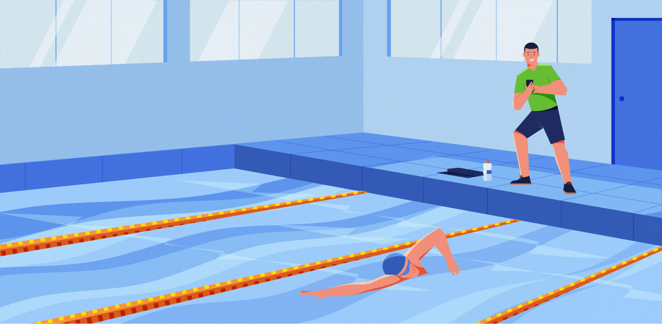 Men in the swimming pool